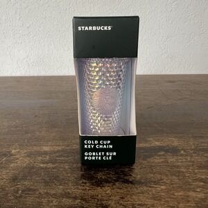 Starbucks 2023 Studded Dichroic Iridescent Unicorn Bling Keychain